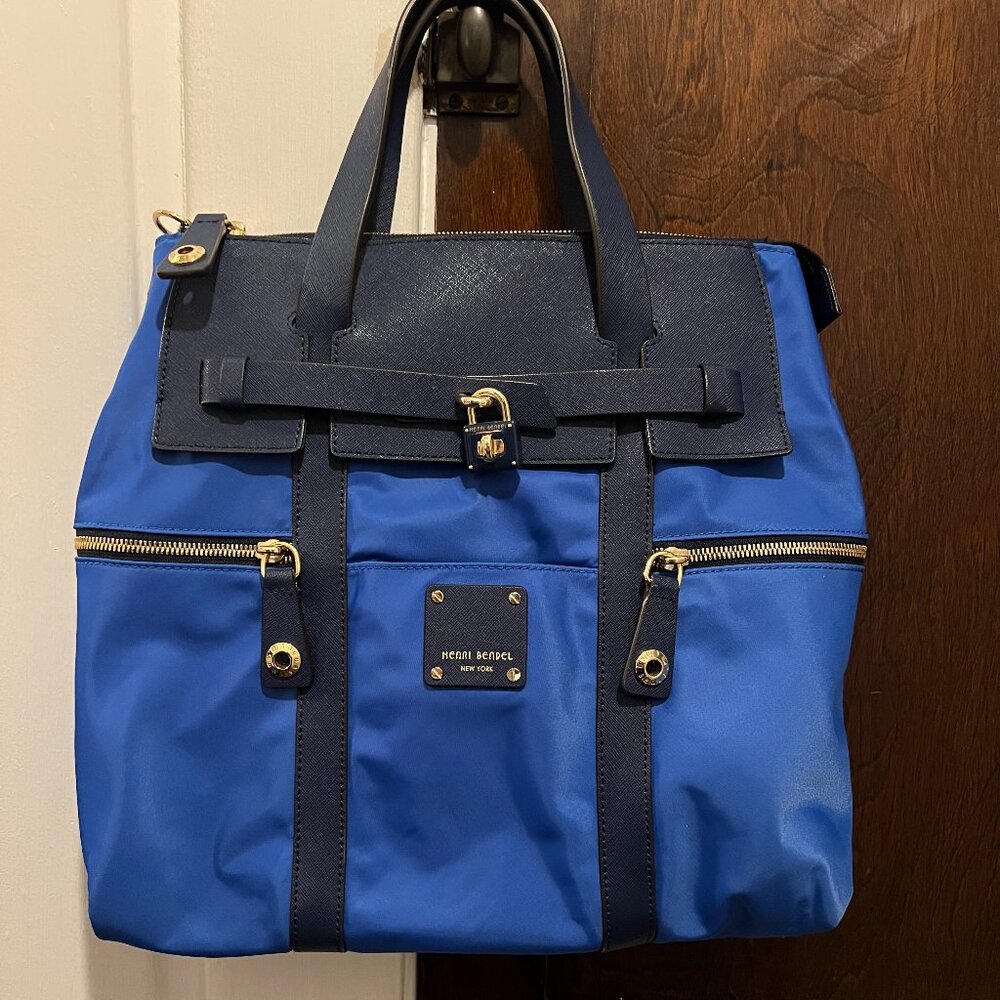 Henri Bendel Jetsetter Convertible Backpack (Light & Dark Blue)